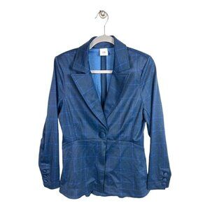 Cabi blue button blazer with shoulder‎ pads
